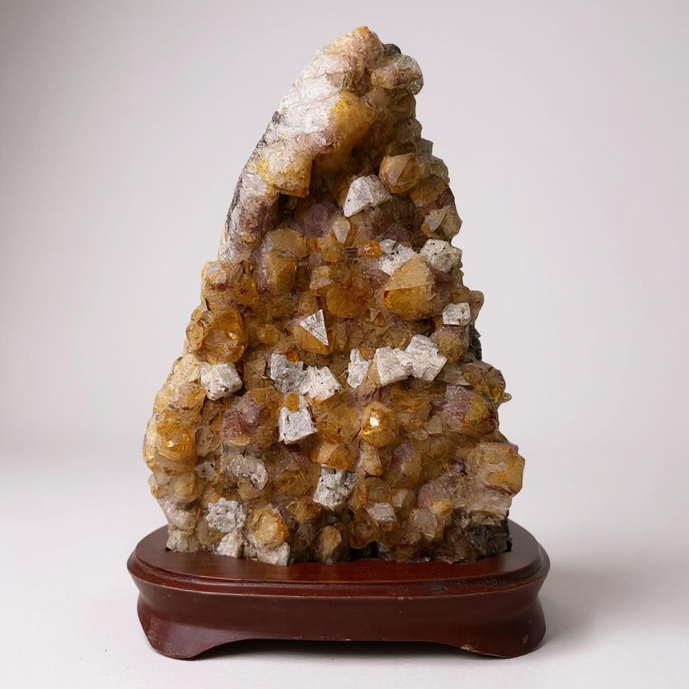 PRICE IS FIRM - Natural Citrine Accent Piece with Custom Wooden Base - Picture 3 of 12